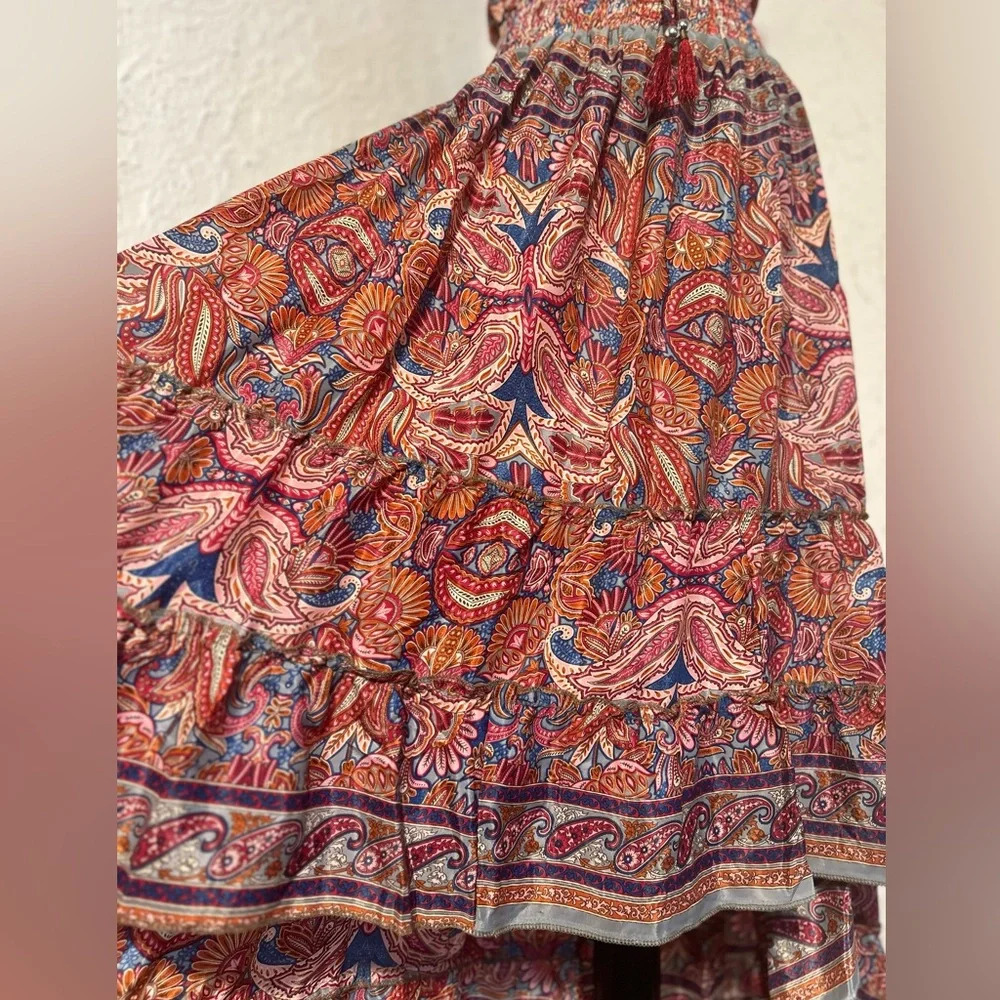 NWT! 100% Silk Sun Dress, Super Flowy, Gorgeous and NWT! Size L, P2P -20” - Picture 4 of 15